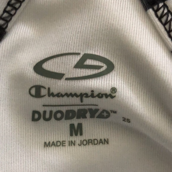 Champion Black White Stripe Racerback Built-in Bra Workout Tank size Medium - Picture 9 of 10